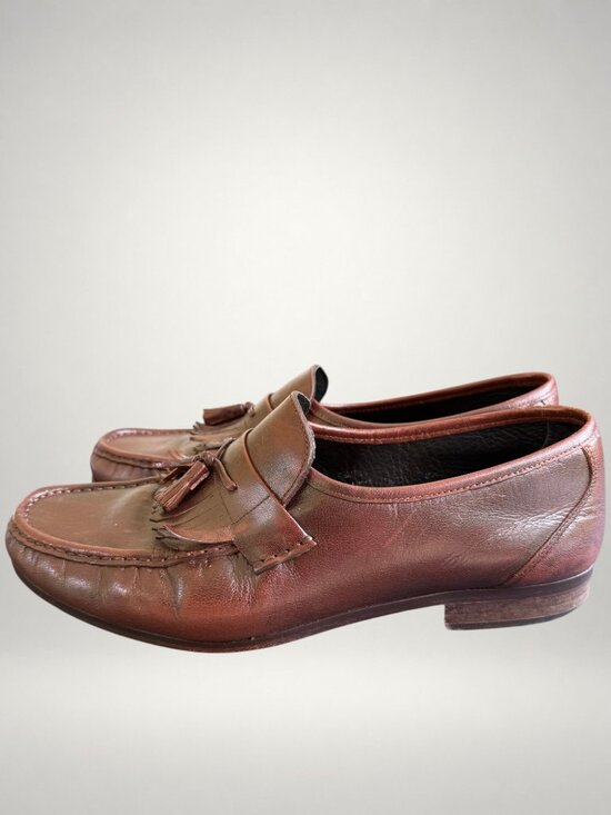 Kenneth Cole Made in Italy Brown Leather Tassel Loafers Men\'s 11 EEE main image 8